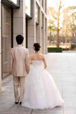 ぴたりと寄り添うおふたりを柔らかく撮影。