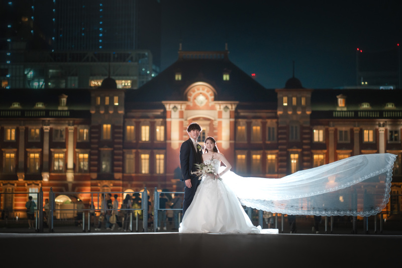 【イルミネーションも東京駅も！】今月ご成約限定割引｜ハイクオリティレタッチ5枚付｜東京駅周辺｜ナイト50カット｜新郎新婦洋装1着