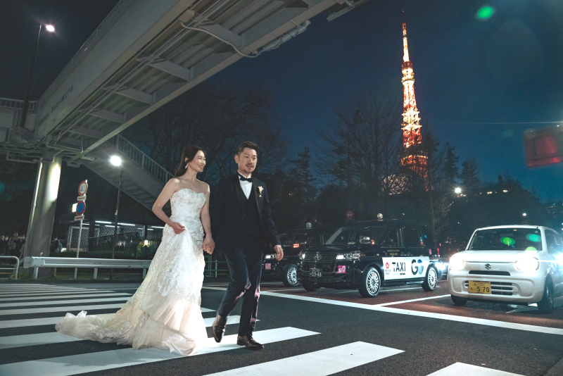 【追加料金不要!全ての衣装から選び放題♬】東京タワー周辺・前撮り60カットプラン☆★66,000円