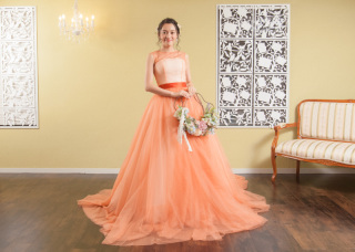 【イメージチェンジカラードレス】パステルオレンジ３−１