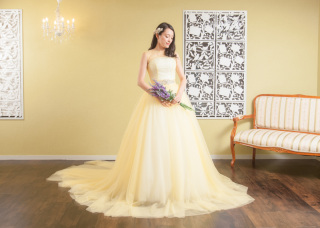 【イメージチェンジカラードレス】パステルイエロー２−２