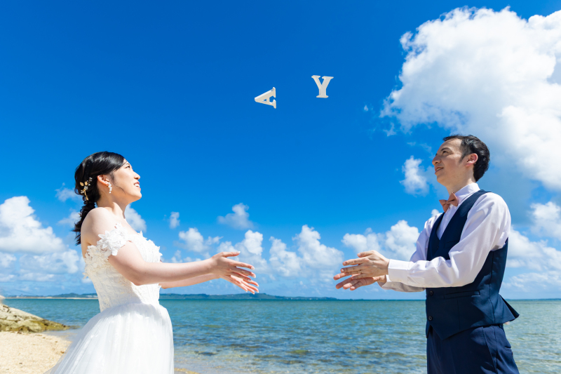 おふたりのアルファベットを使った軽やかなショット