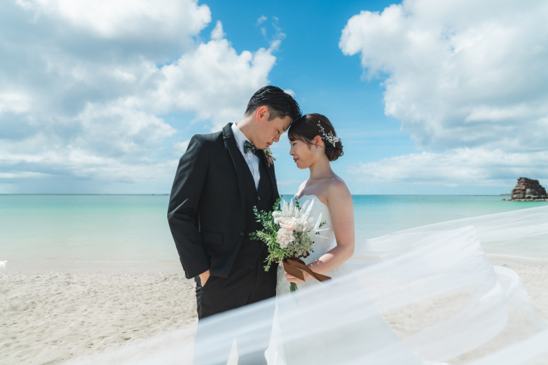 ベールが風に乗って、包み込むような王道ショット