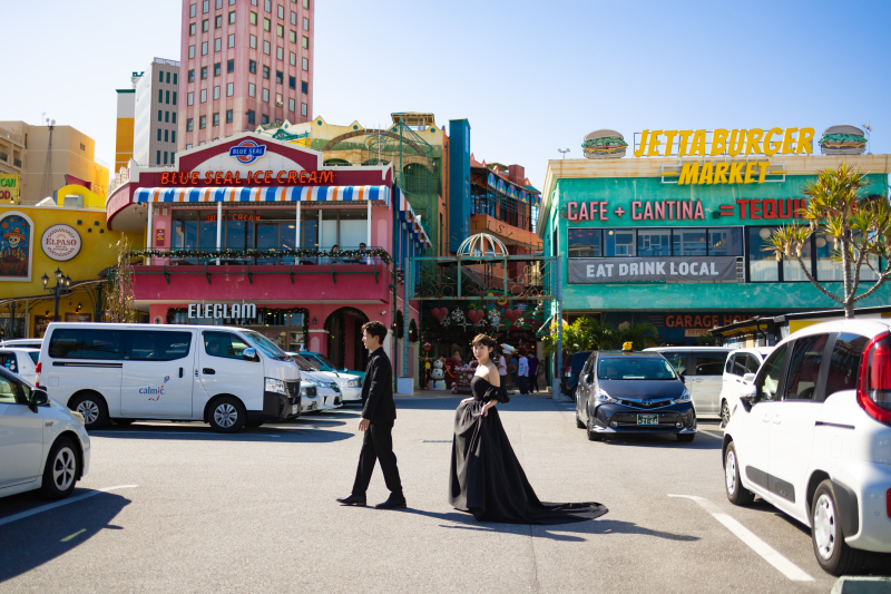 フォトジェニックな街並みを散歩しながら撮影