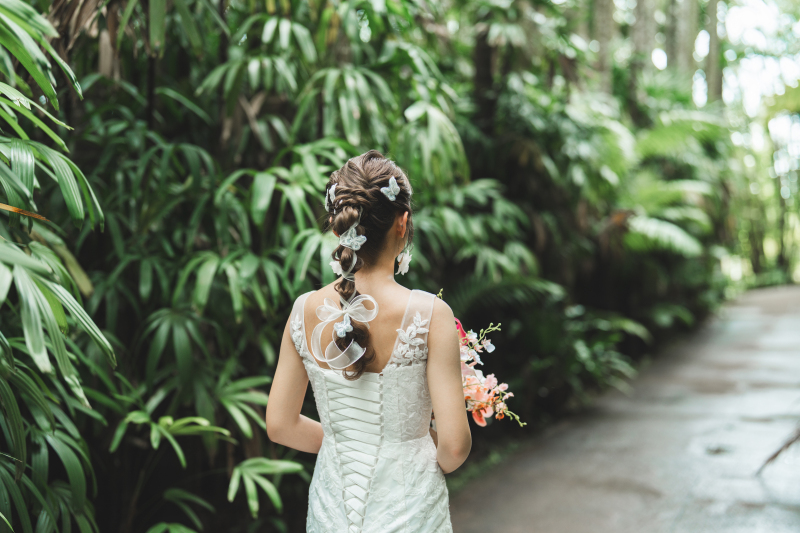 リボンやレースで華やかに！ヘアセットも思い出に♪