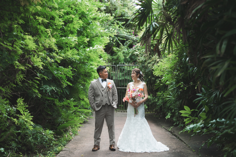 まだ緊張感のあるおふたり♬撮影スタートです。