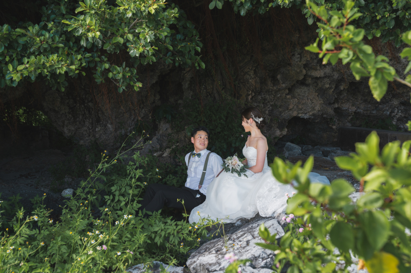 穴場のグリーンスポット。階段に座って休憩タイム♬