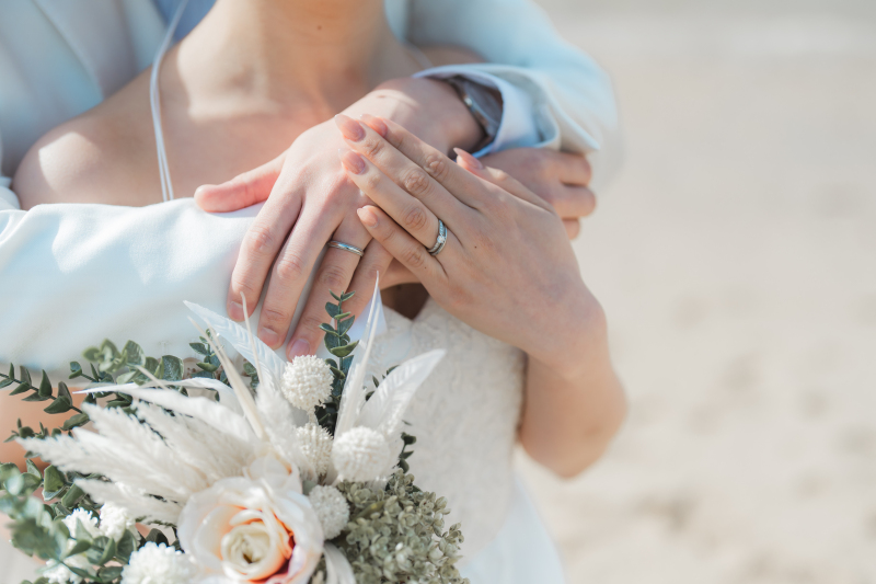 お手元や指輪をメインにしてイメージショットも◎