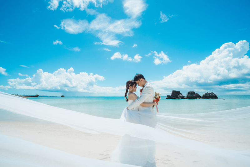 ベールを使った王道のウェディングフォト!