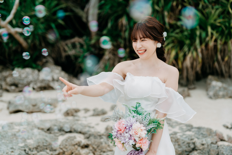 ソロウエディングが叶う！天然ビーチ撮影＊コミコミ50カットプランプロフェッショナルチームが「いま、最高のわたし」をプロデュース！