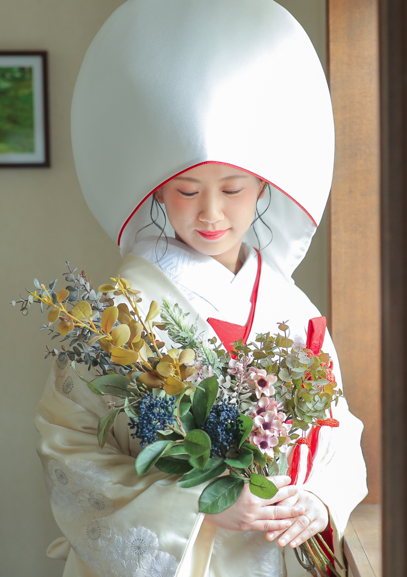 赤ライン綿帽子＋赤ライン掛下