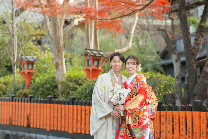 祇園白川にまだ紅葉の彩✧˖&deg;