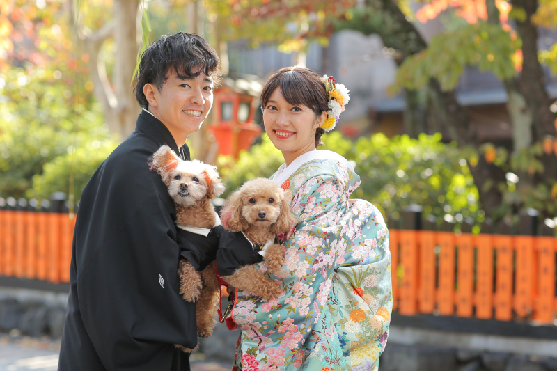 わんちゃんと祇園白川