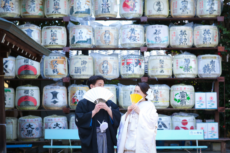 結びは酒樽前で