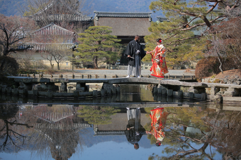 静かな庭園でゆっくり撮影