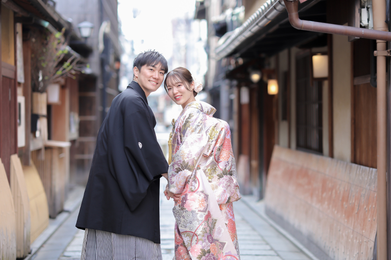 京町家の通りで