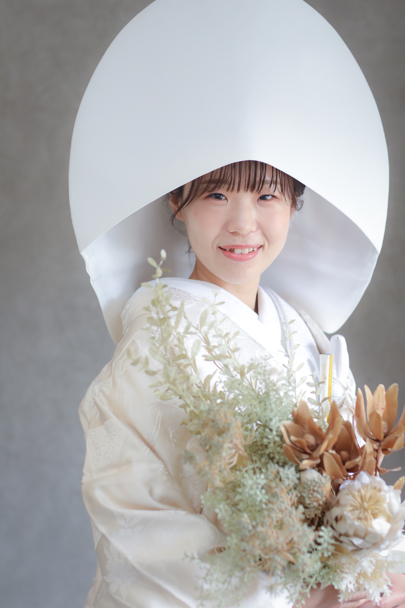 綿帽子姿の新婦様