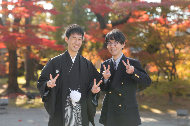 新婦様のお父様と新郎様で!