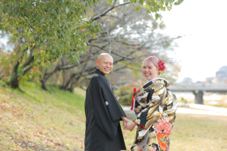 小雨の鴨川ロケ