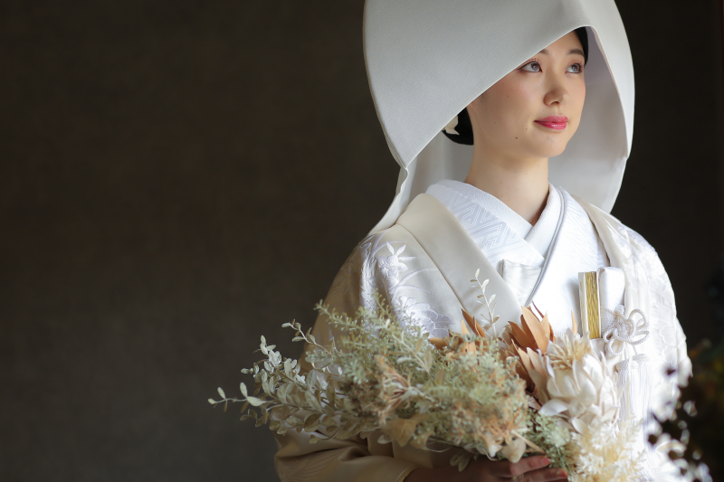 美しい新婦様の綿帽子姿