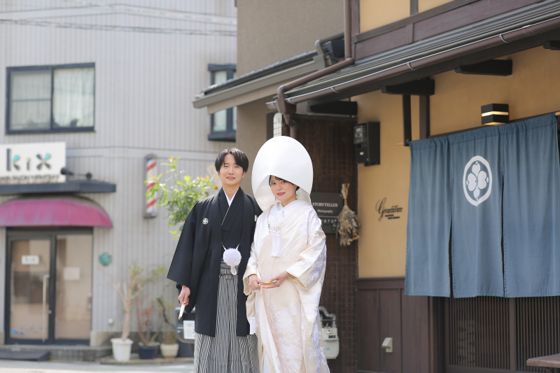 白無垢姿から撮影スタート