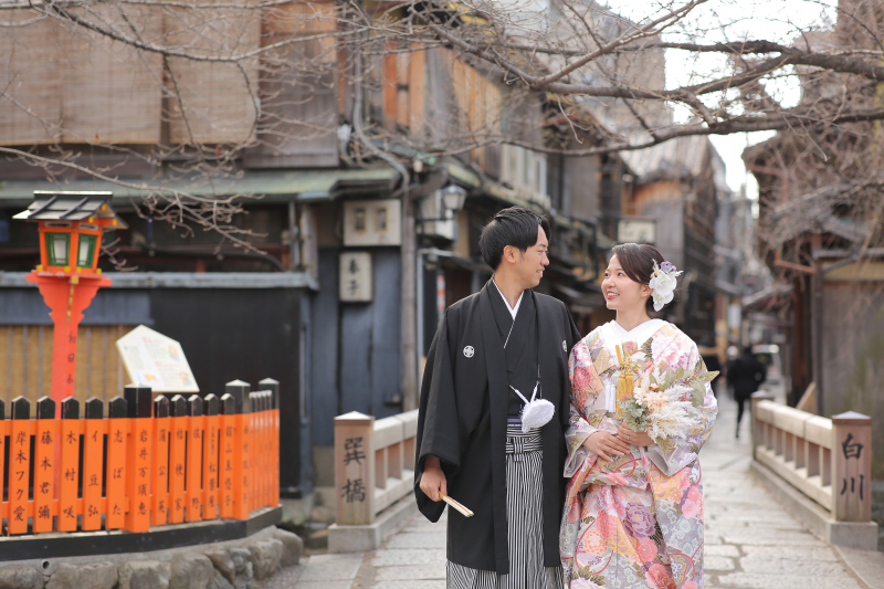 人が少ない冬の祇園白川