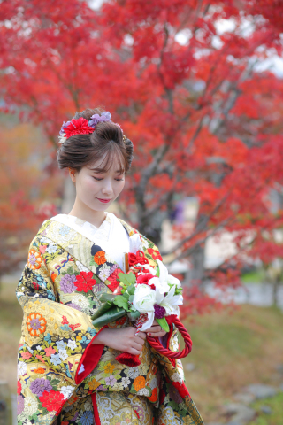 新日本髪(地毛)+かんざし