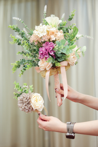 【洋装用】新婦ブーケ+新郎ブートニアセット