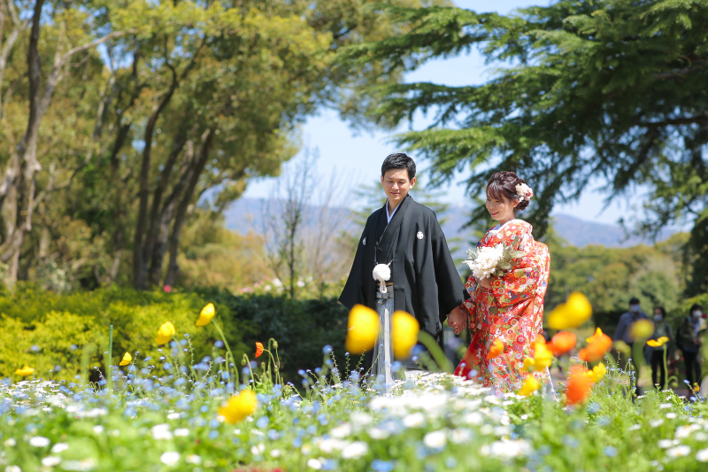 【森林や花々と♪ 京都府立植物園】和装1点(白無垢or色打掛) 補正済データ200カット付