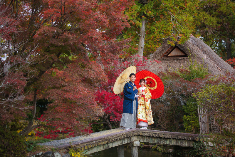 【梅宮大社・和室付き】★紅葉シーズンおススメ!《和装1点(白無垢or色打掛)》 補正済みデータ200カット