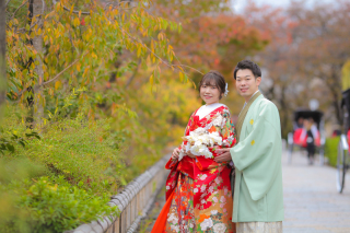 【秋の祇園白川】タイパ抜群!気軽に叶う和装フォト《和装1点(白無垢or色打掛)》補正済みデータ150カット/13:00終了予定