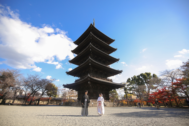 【世界遺産 東寺】★紅葉シーズンイチオシ◎《和装1点(白無垢or色打掛)》 補正済みデータ200カット