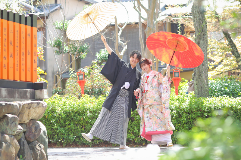【京都めぐり①祇園白川+鴨川】和装1点(白無垢or色打掛) 補正済データ200カット付