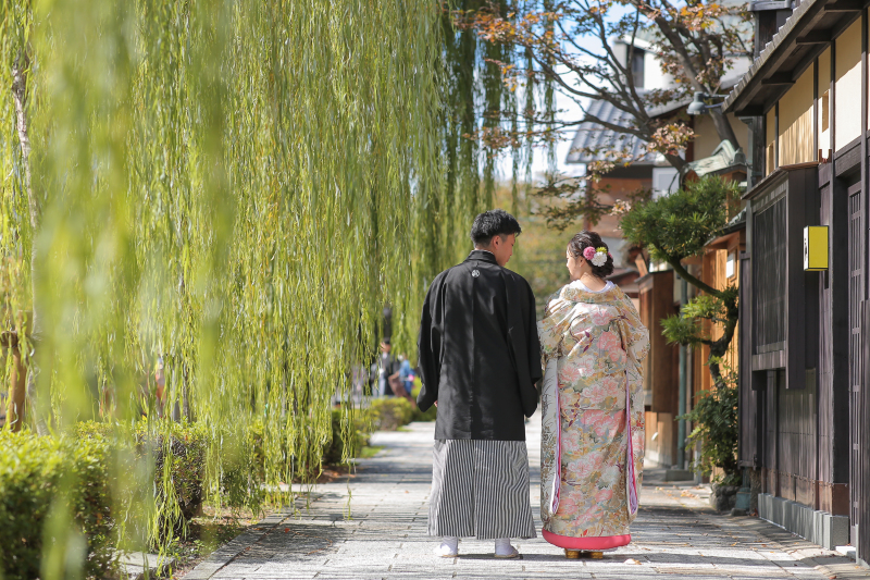 【京都めぐり③祇園白川+神泉苑】和装1点(白無垢or色打掛) 補正済データ200カット付