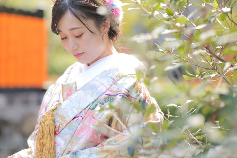 【秋の祇園白川】タイパ抜群!気軽に叶う和装フォト《和装1点(白無垢or色打掛)》補正済みデータ150カット/13:00終了予定