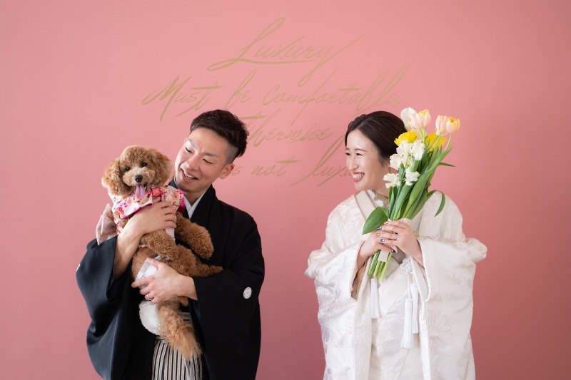 フォトウエディング福山_ペットと一緒に撮影できる
