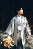 「グレー」紋付袴