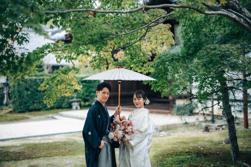 青紅葉のきらめきがふたりを包む