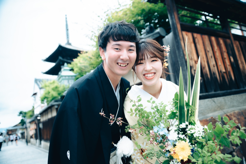 カメラに向かってふたりで笑顔!