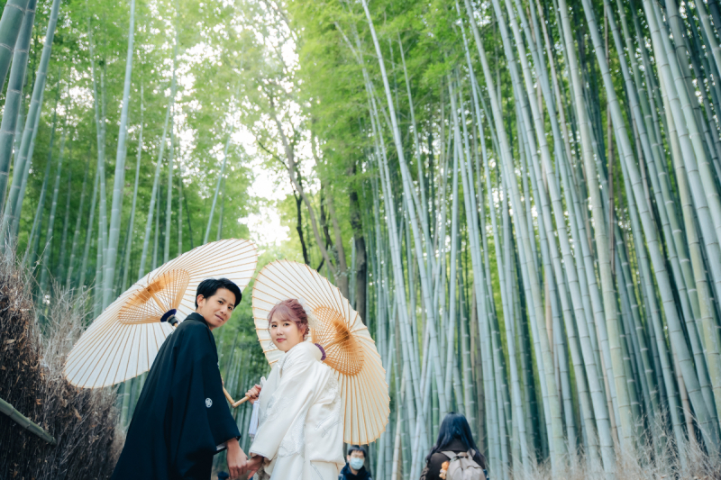 竹林を照らす明かりが美しく