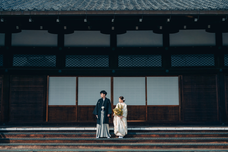 趣がある建物が和装を一層引き立たせる