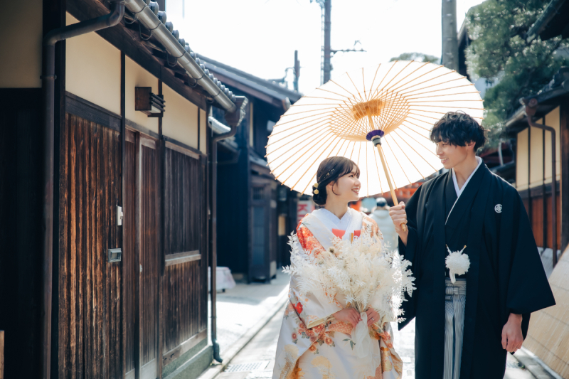 京都の街並みにて