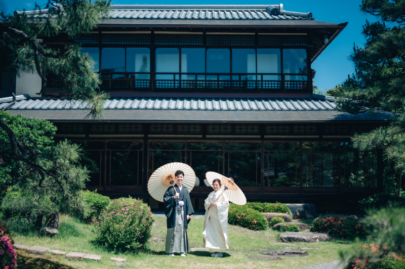 雄大に広がる庭園にて