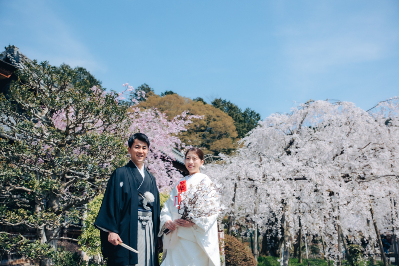 色彩豊かに色づいた中でのロケーション撮影