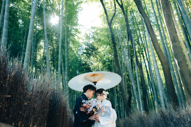 美しい竹林での一枚