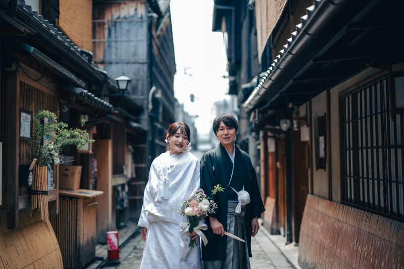 京都の街並みで