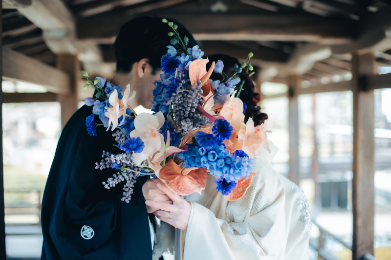 和装とブーケの組み合わせもステキ♡