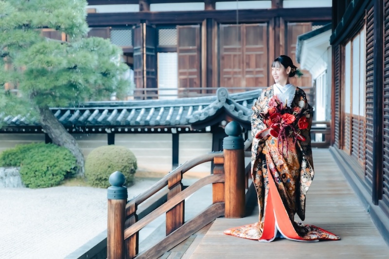 外の廊下での一枚