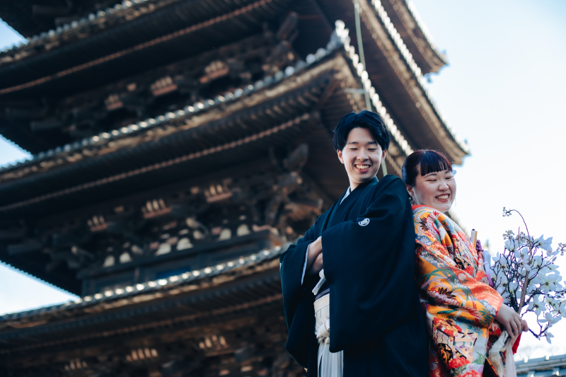 嵯峨嵐山から近く広さのある大覚寺で前撮り