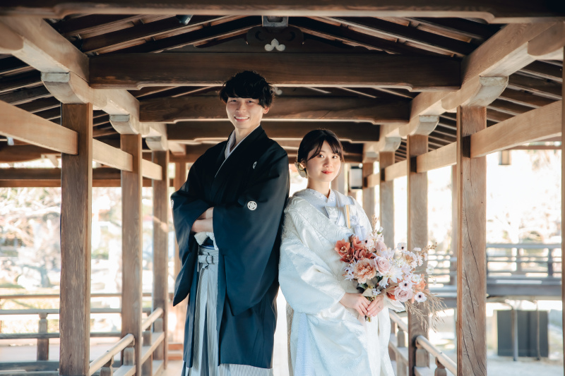 趣ある寺院の廊下での撮影も叶います